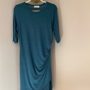 Buttery soft Teal draped jersey dress Fits like M, Ginger G brand
